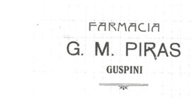 Carta intestata della farmacia di Giovanni Maria Piras, padre del socialista Pio (1908) (Archivio Comune di Guspini)