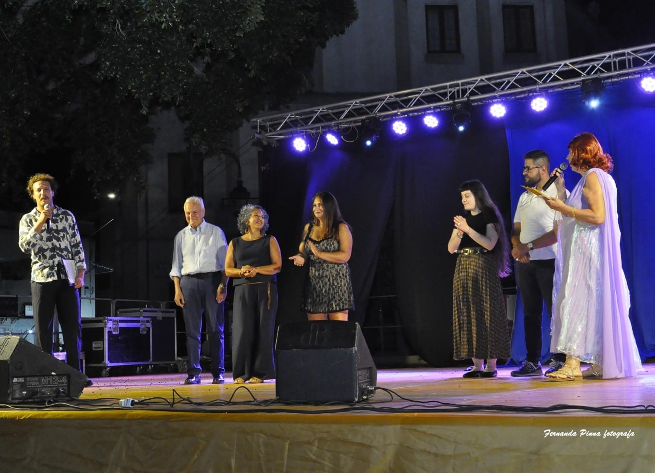 da sin. Alberto Atzori, Maurizio Onidi, Stephanie Ardu, Michela Marongiu, Miriam Floris, Federico Pilloni, Graziella Caria