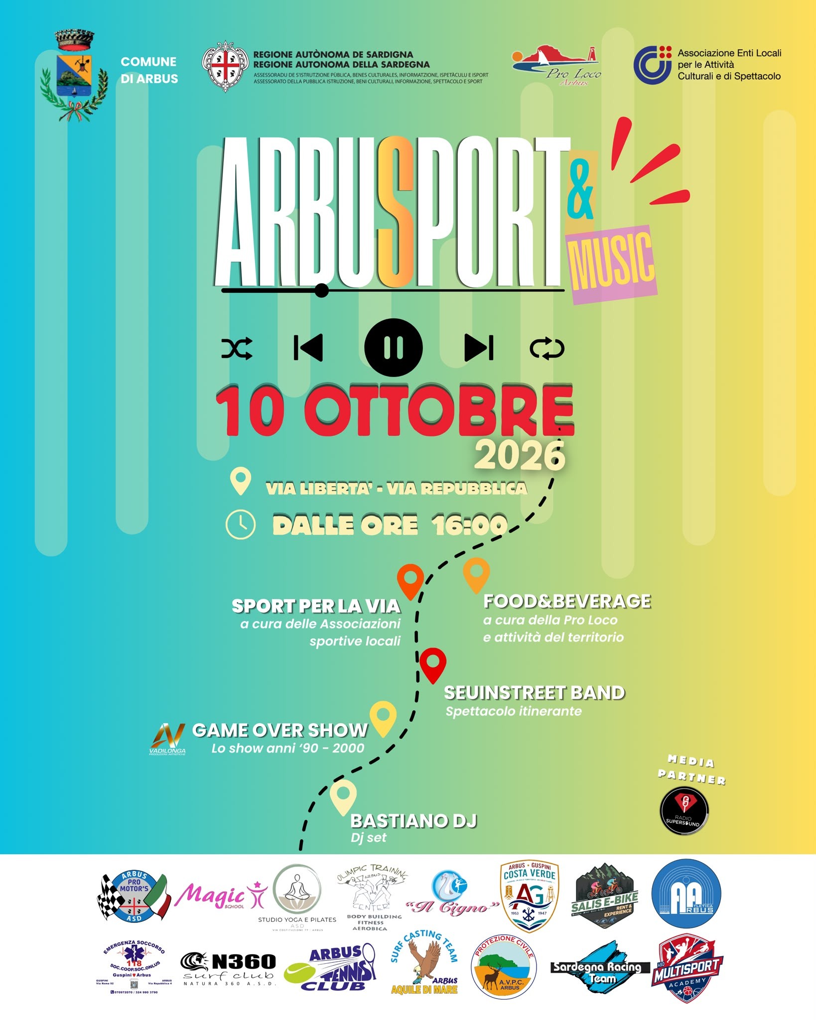 ArbuSport & Music 2026: il 10 ottobre ad Arbus una giornata di sport e musica