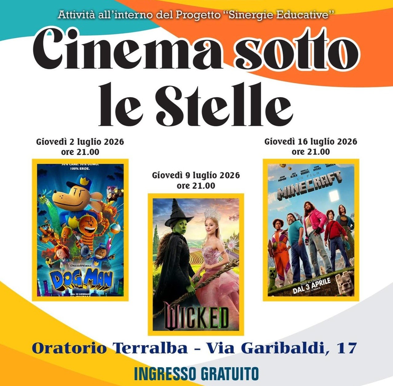 Terralba: torna  “Cinema sotto le Stelle”