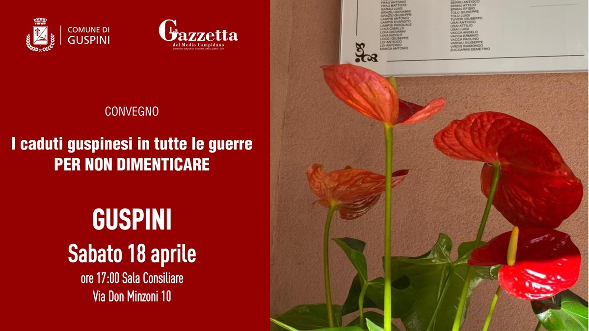 Guspini: convegno sui caduti di tutte le guerre, sabato 18 aprile incontro istituzionale