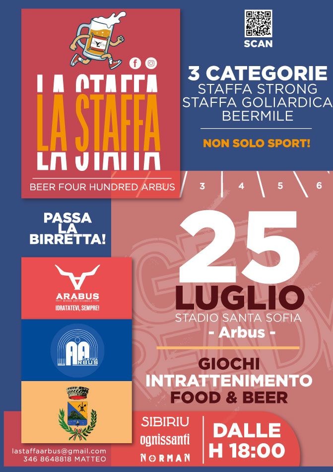 Arbus, sabato 25 luglio appuntamento con "La Staffa - Beer Four Hundred Arbus"