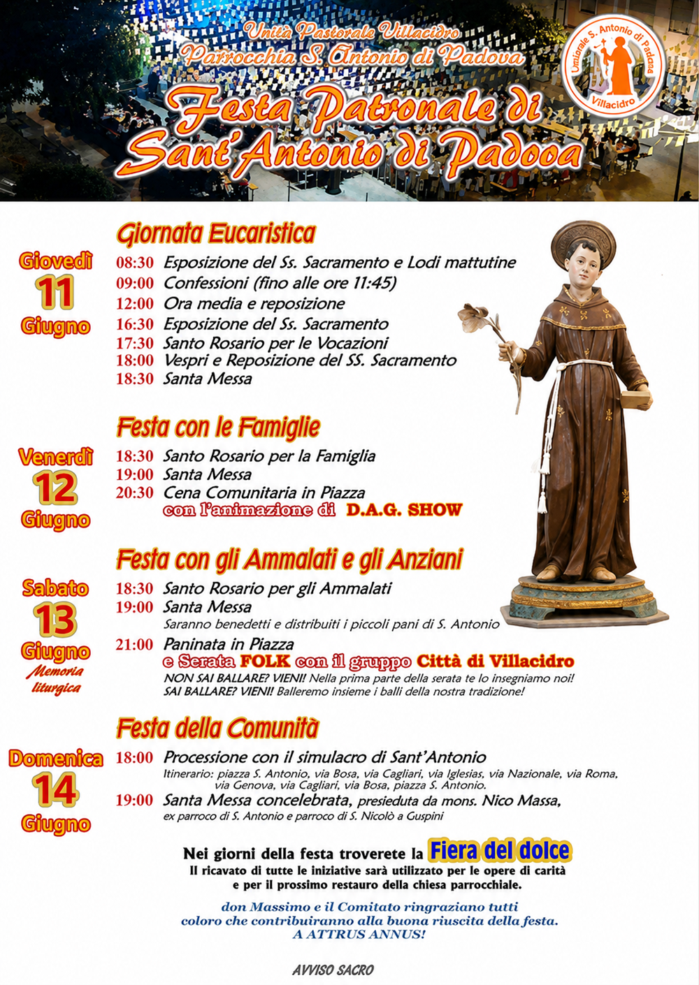 Villacidro: quattro giorni di festa per Sant'Antonio