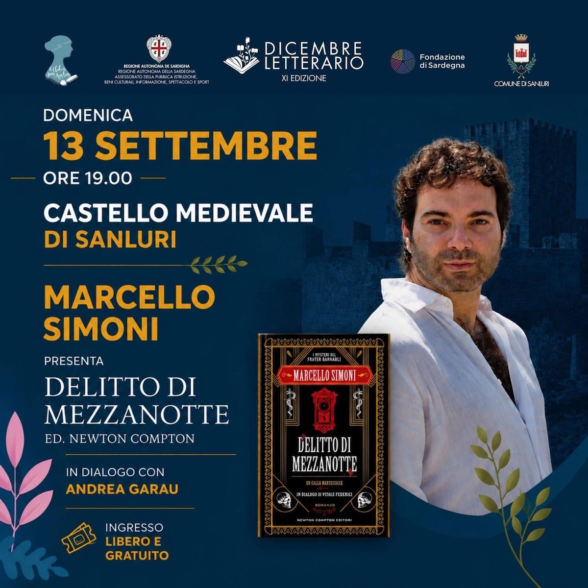 Sanluri: Marcello Simoni presenta “Delitto di mezzanotte”