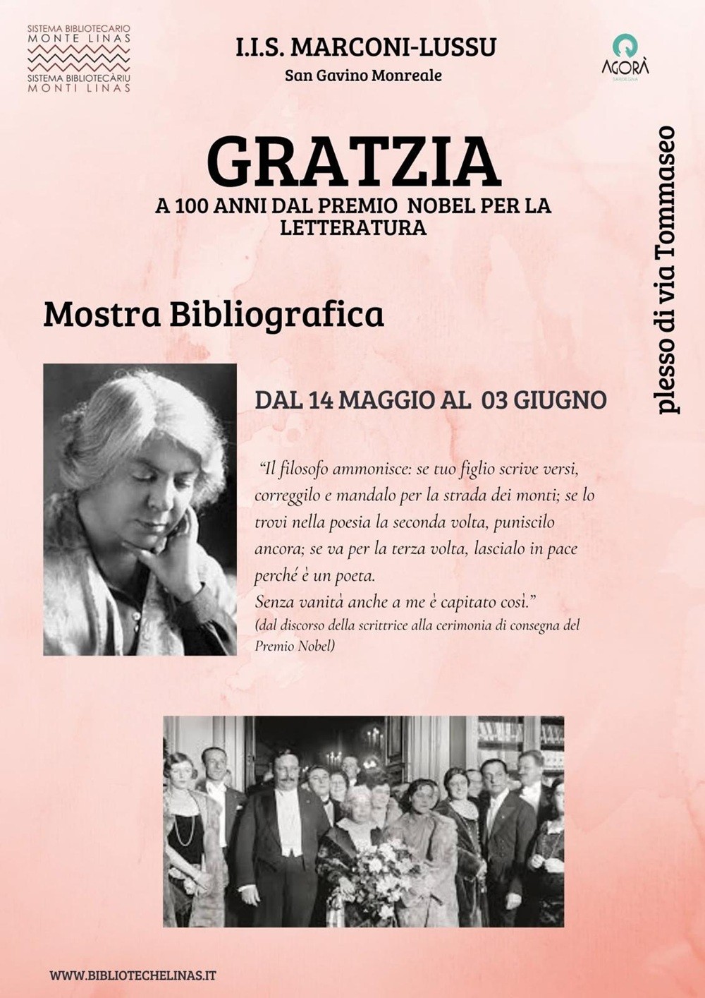 San Gavino: mostra bibliografica dedicata a Grazia Deledda