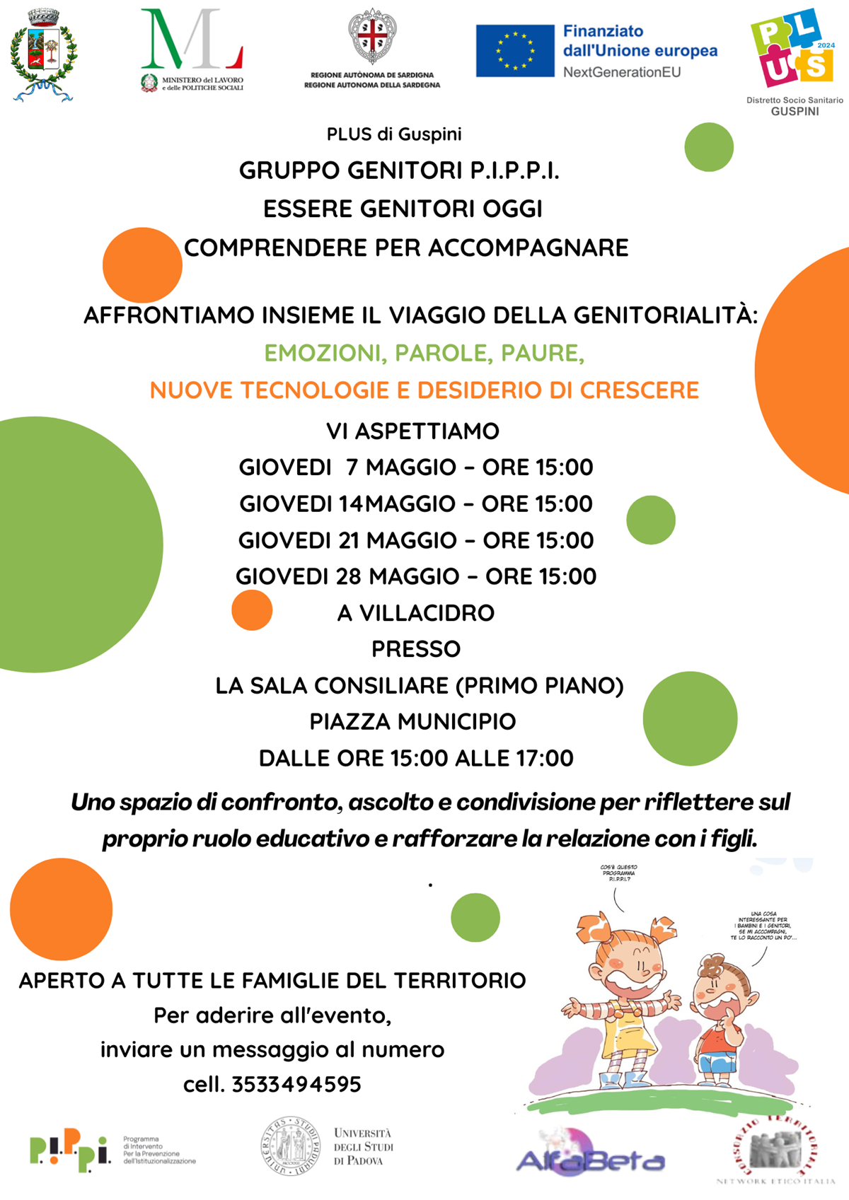 Villacidro: incontri per genitori con il programma P.I.P.P.I.