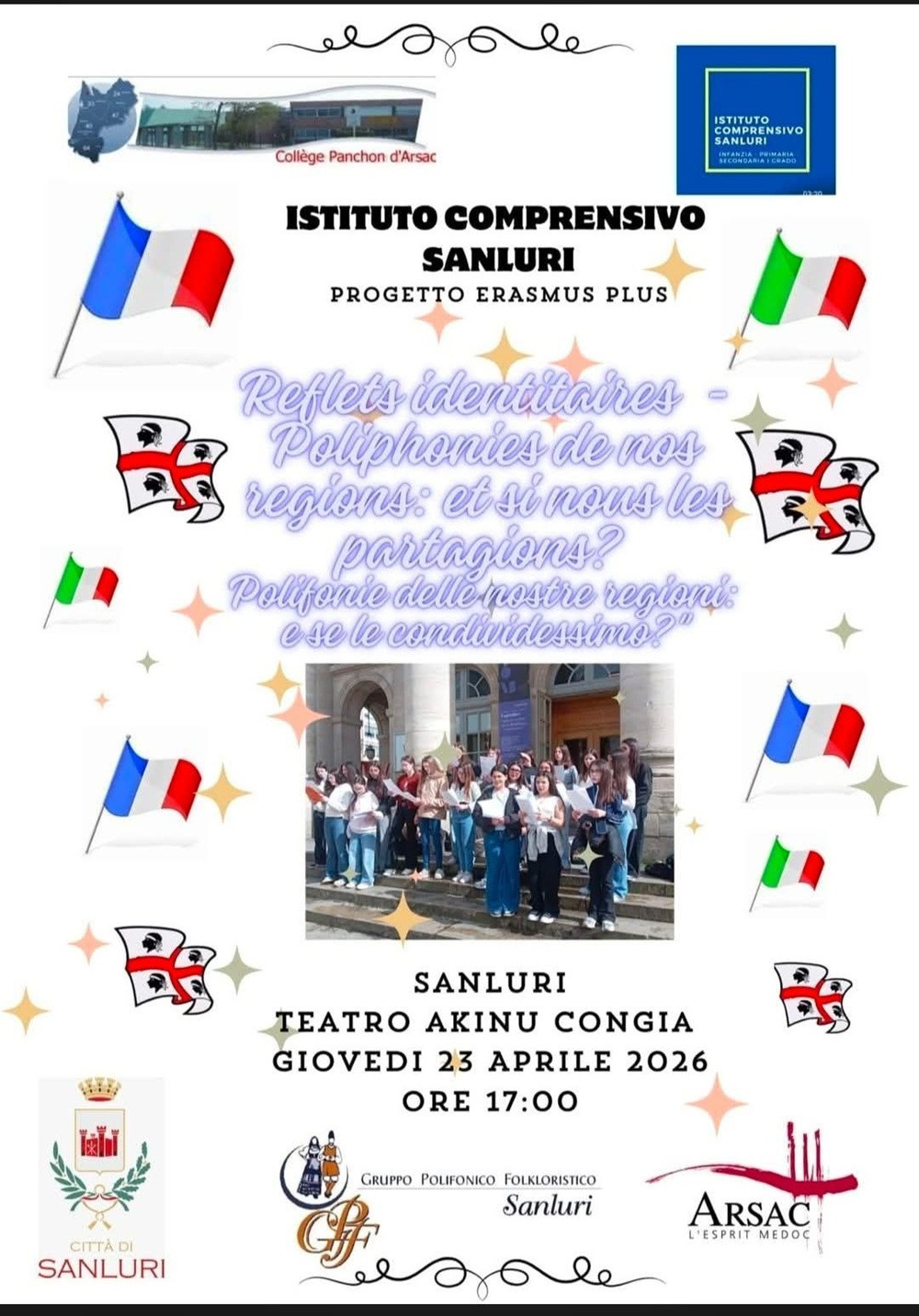 Sanluri: concerto Erasmus con studentesse francesi