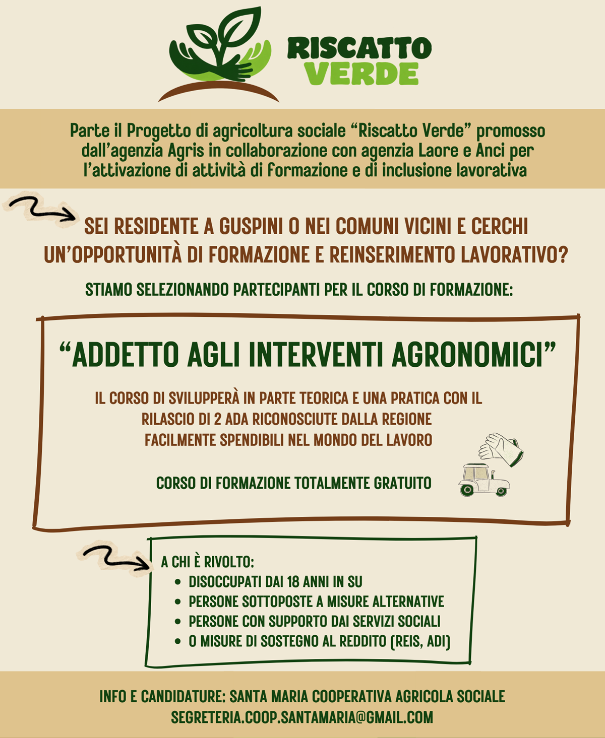 Guspini: corso gratuito per addetti agli interventi agronomici