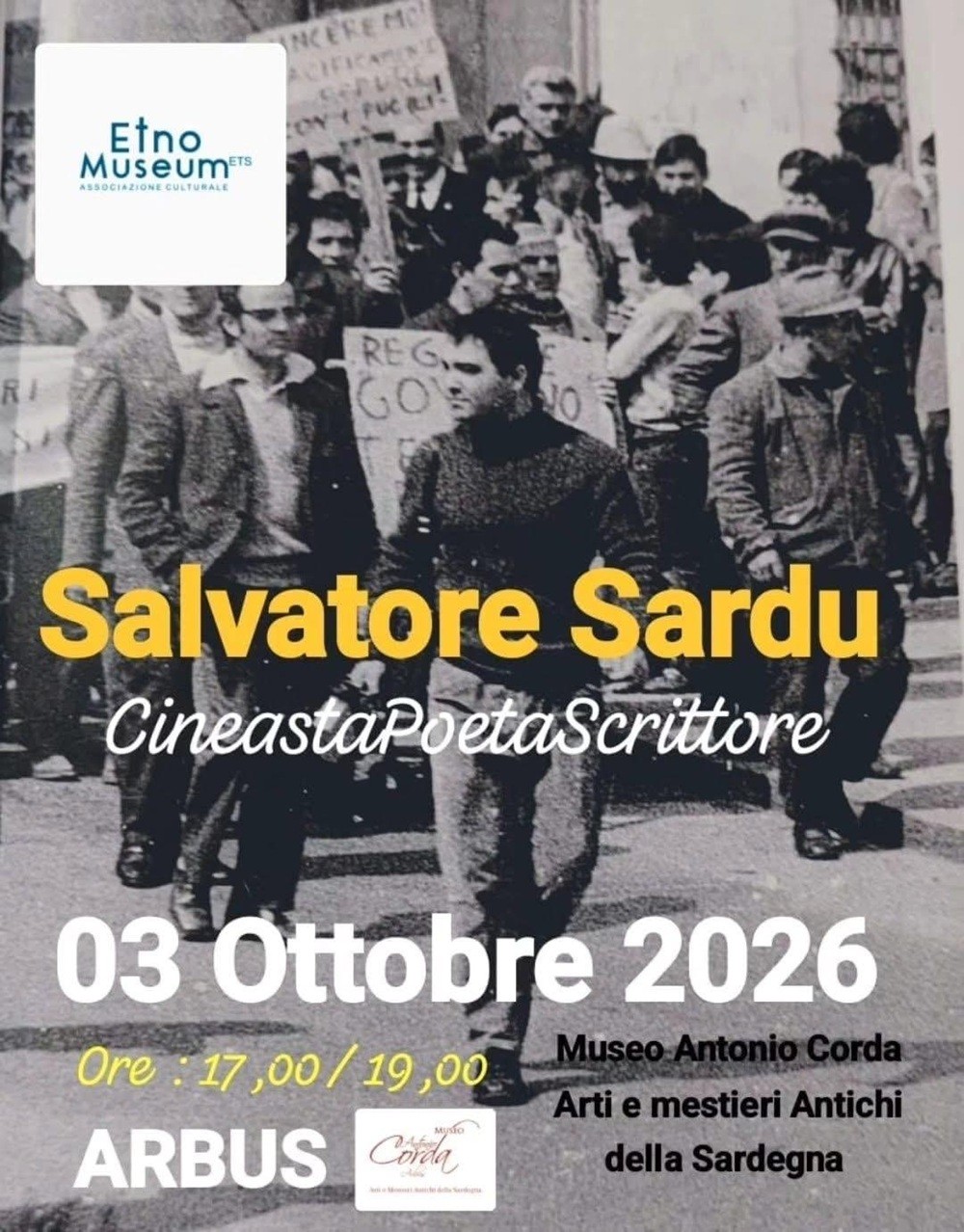Arbus: serata dedicata alle opere di Salvatore Sardu