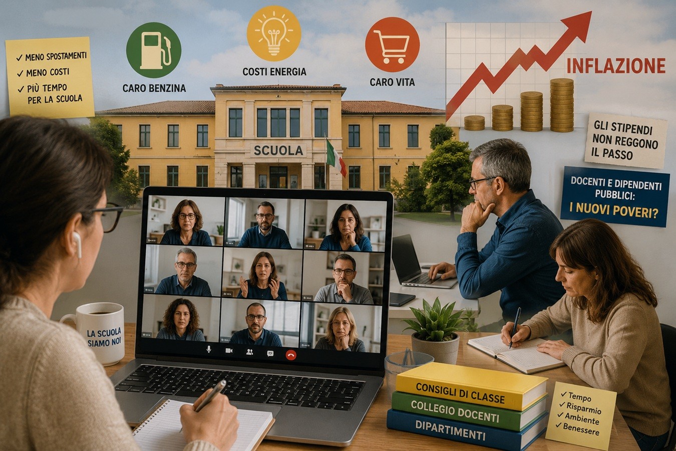 Riunioni collegiali online, una risposta al caro vita 