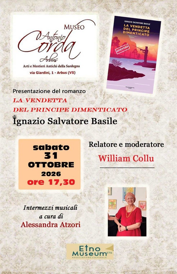 Ignazio Salvatore Basile presenta “La vendetta del principe dimenticato”, sabato 31 ottobre al Museo Antonio Corda