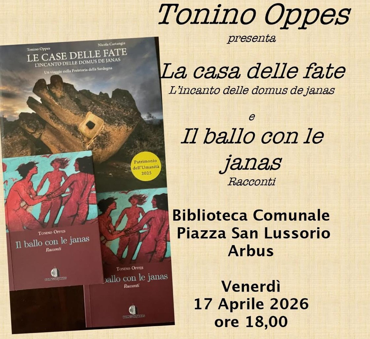 Arbus: venerdì 17 aprile Tonino Oppes presenta i suoi libri 